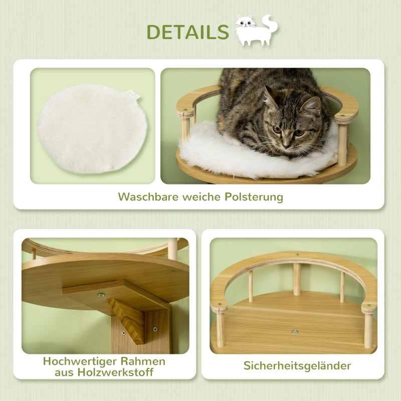 CUCCIA DA MURO PER GATTI Ø34 x 10,5 cm PLUSH OAK con cuscino