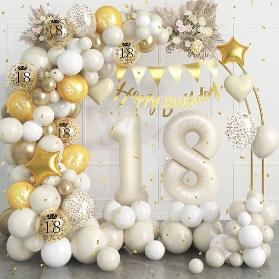 Decorazioni per il 18° Compleanno - Set di Arco di Palloncini e Bandiera per Festa