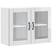Pensile da Cucina | Mobile da Cucina con Porta in Vetro Lucca Bianco Lucido