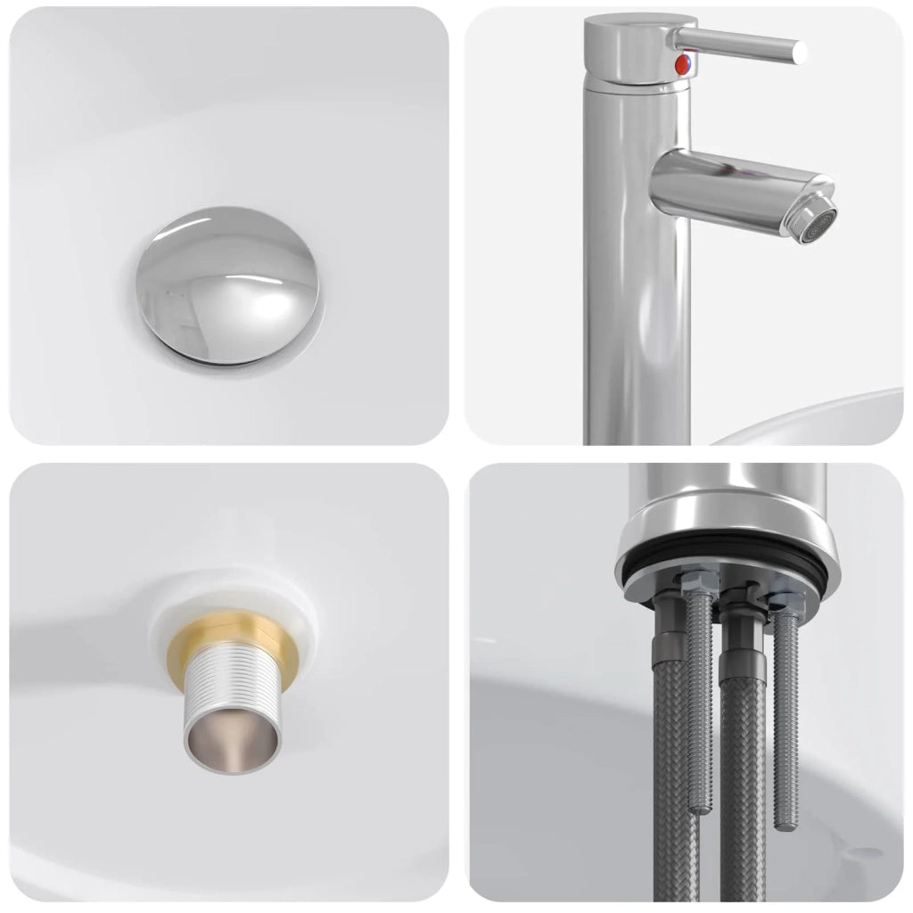 Lavabo con rubinetto e scarico Cromato 40,5 x 40,5 x 15,5 cm 890240