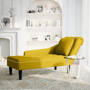 Sdraio con Cuscino e Bracciolo Destro in Velluto Giallo CFW4458803