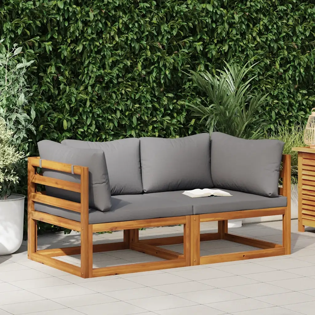Divani Angolari Modulari 2 pz con Cuscini Grigio Scuro 311852