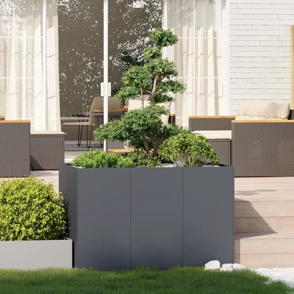 Fioriera Antracite 120x80x80 cm in Acciaio 860789