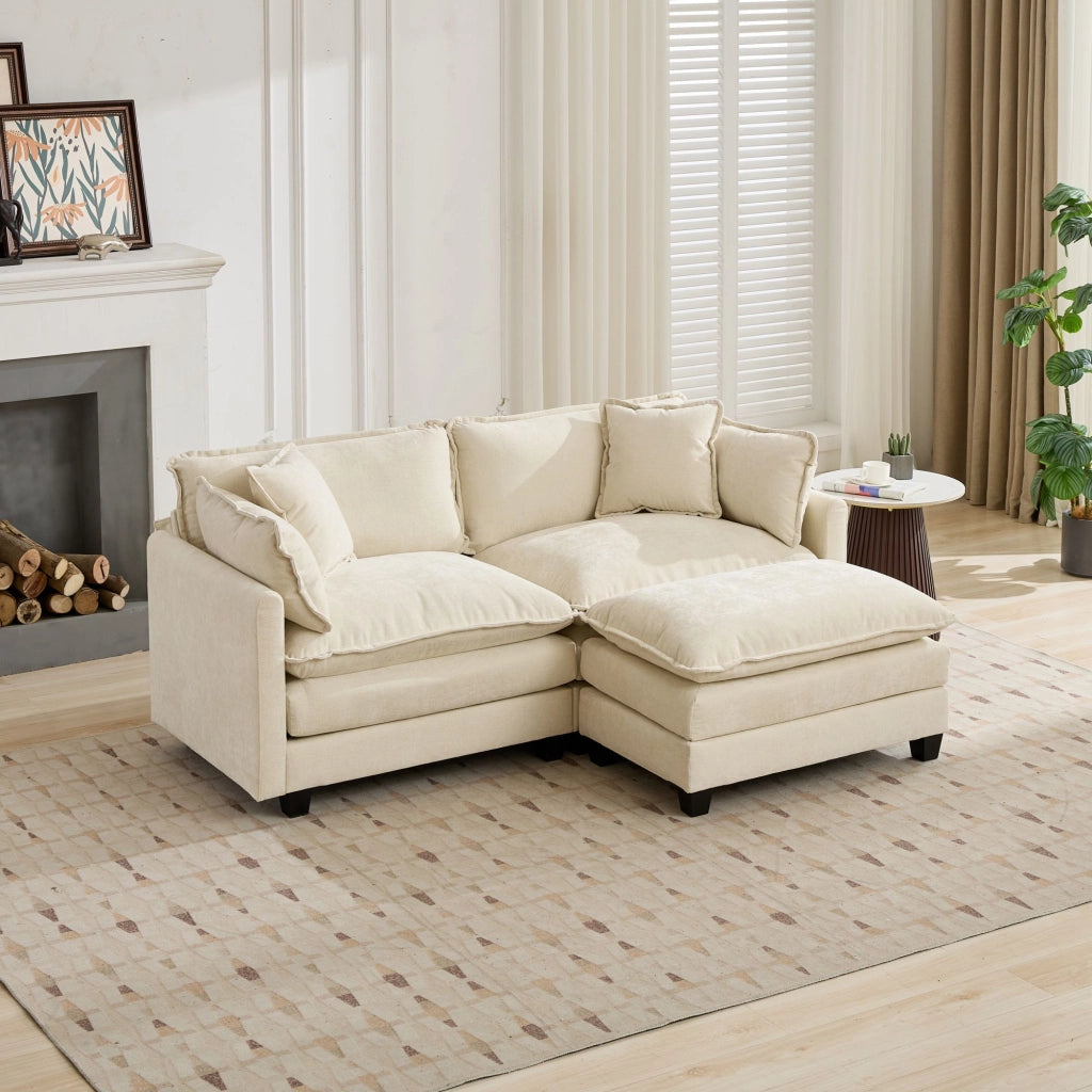 Pouf Cloud Sofa, divano componibile moderno, ideale per soggiorno, camera da letto e appartamento, comodo cuscino di seduta a doppio strato imbottito,