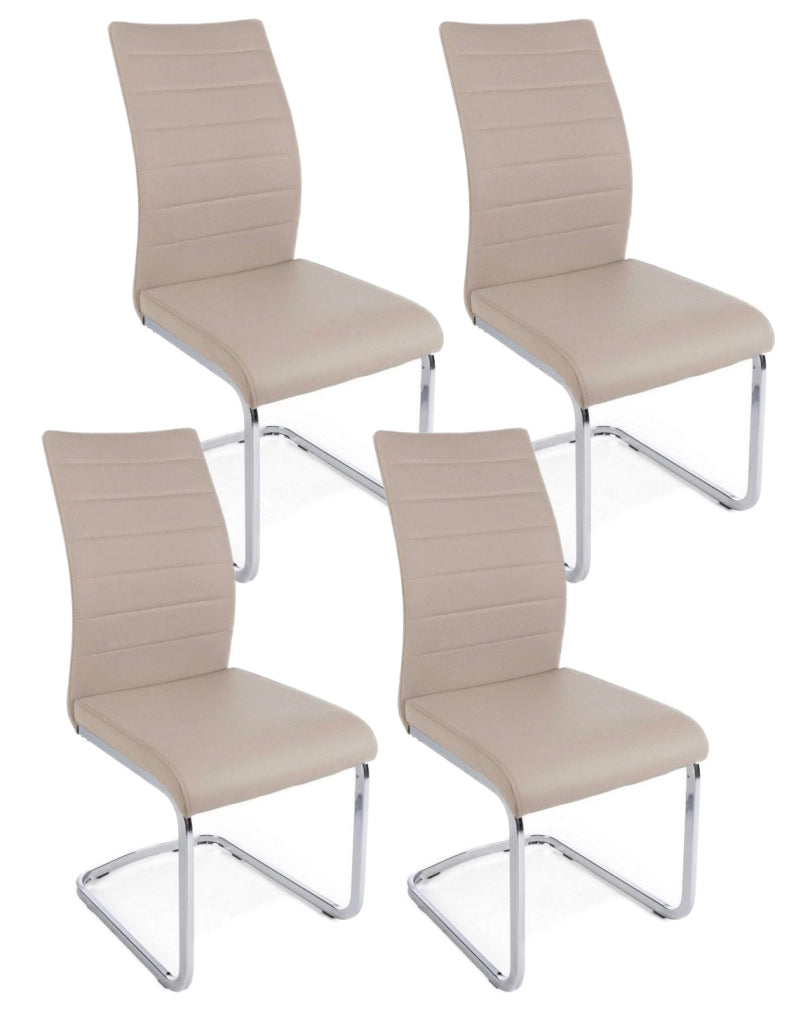 Set 4 Sedie 41x60x98 cm Myra in Ecopelle Cappuccino