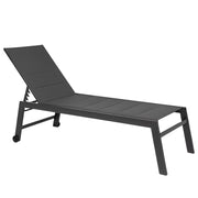 Marvin Lettino Prendisole STRETCH in Alluminio con Schienale Reclinabile 5 Posizioni, Textilene Imbottito, 2 R Antracite
