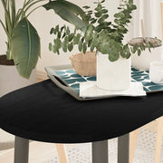 Piano Tavolo Marrone Scuro 80x40x2 cm in Rovere Massello Ovale