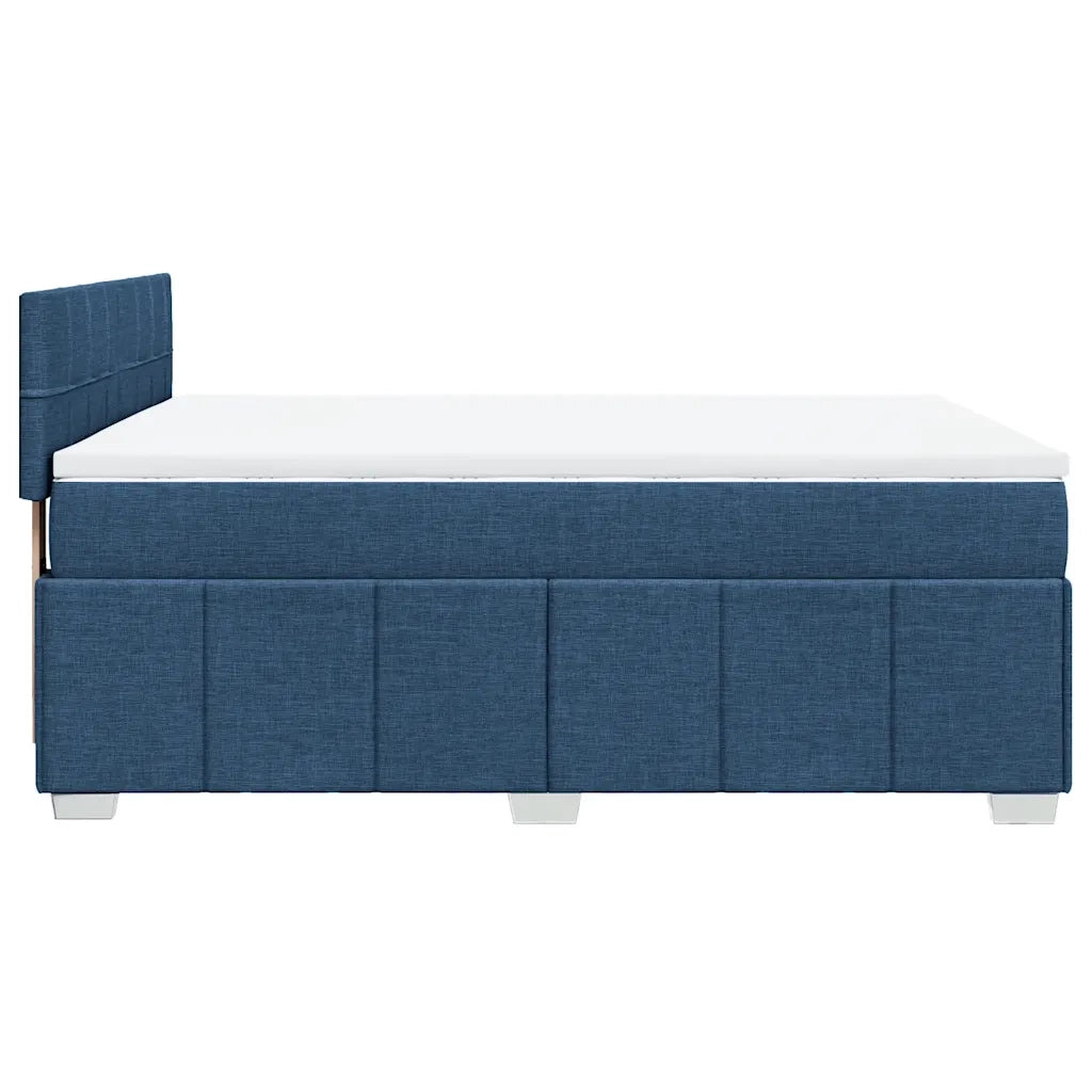vidaXL Giroletto a Molle con Materasso Blu 160x200 cm in Tessuto