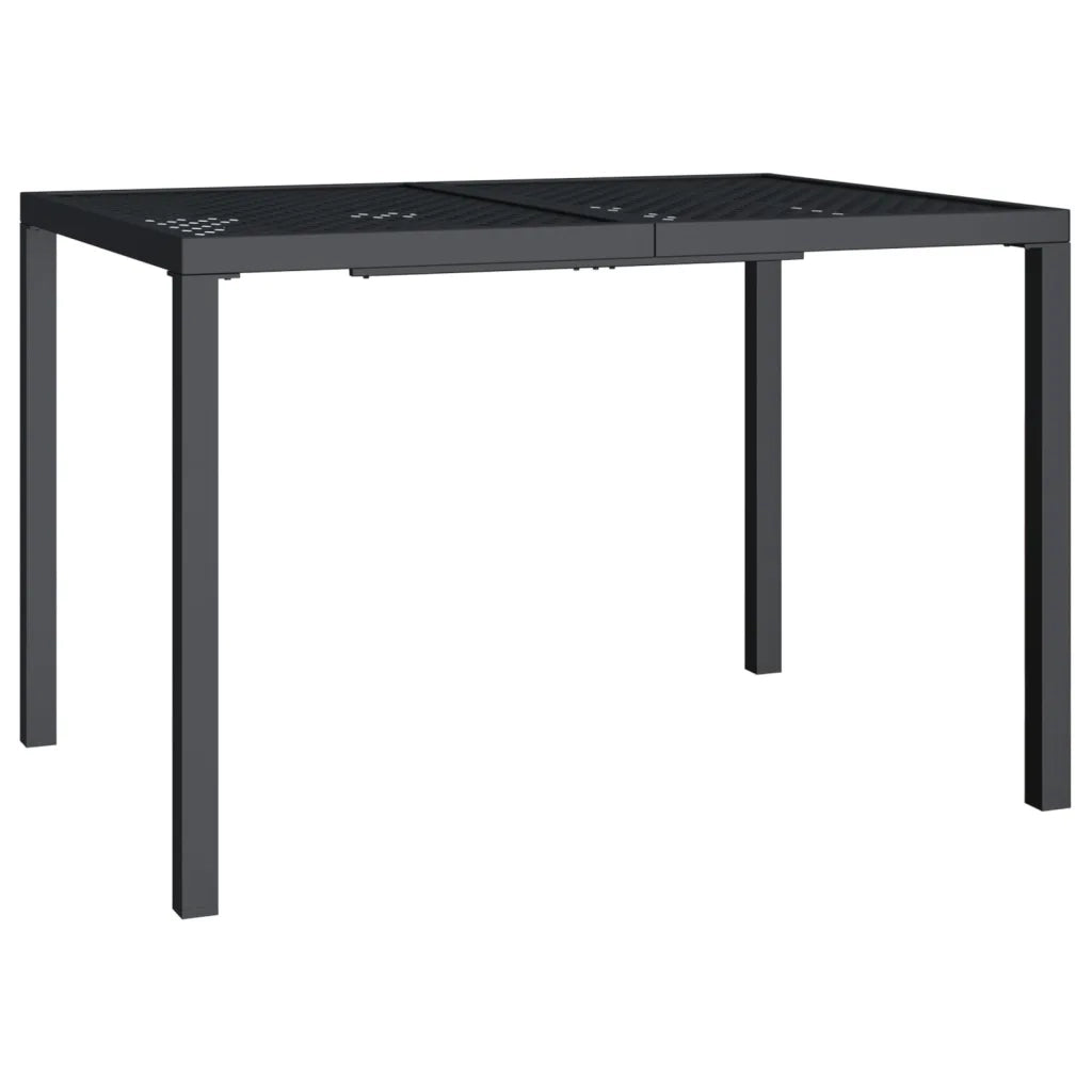 Tavolo da Giardino Antracite 110x80x72 cm Acciaio 362745