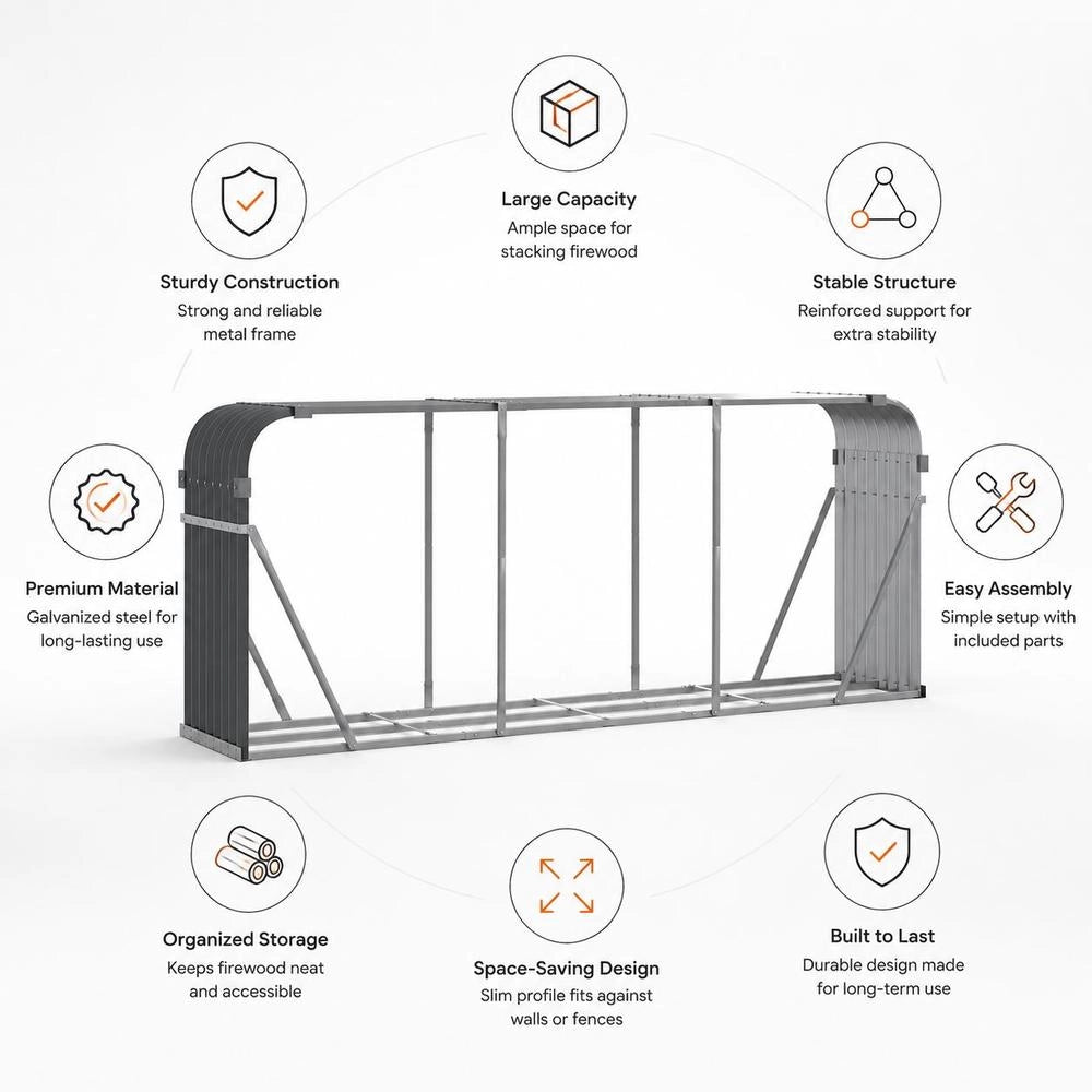 Wooden Basket, Anthracite, 234x45x100 Cm, Galvanized Steel