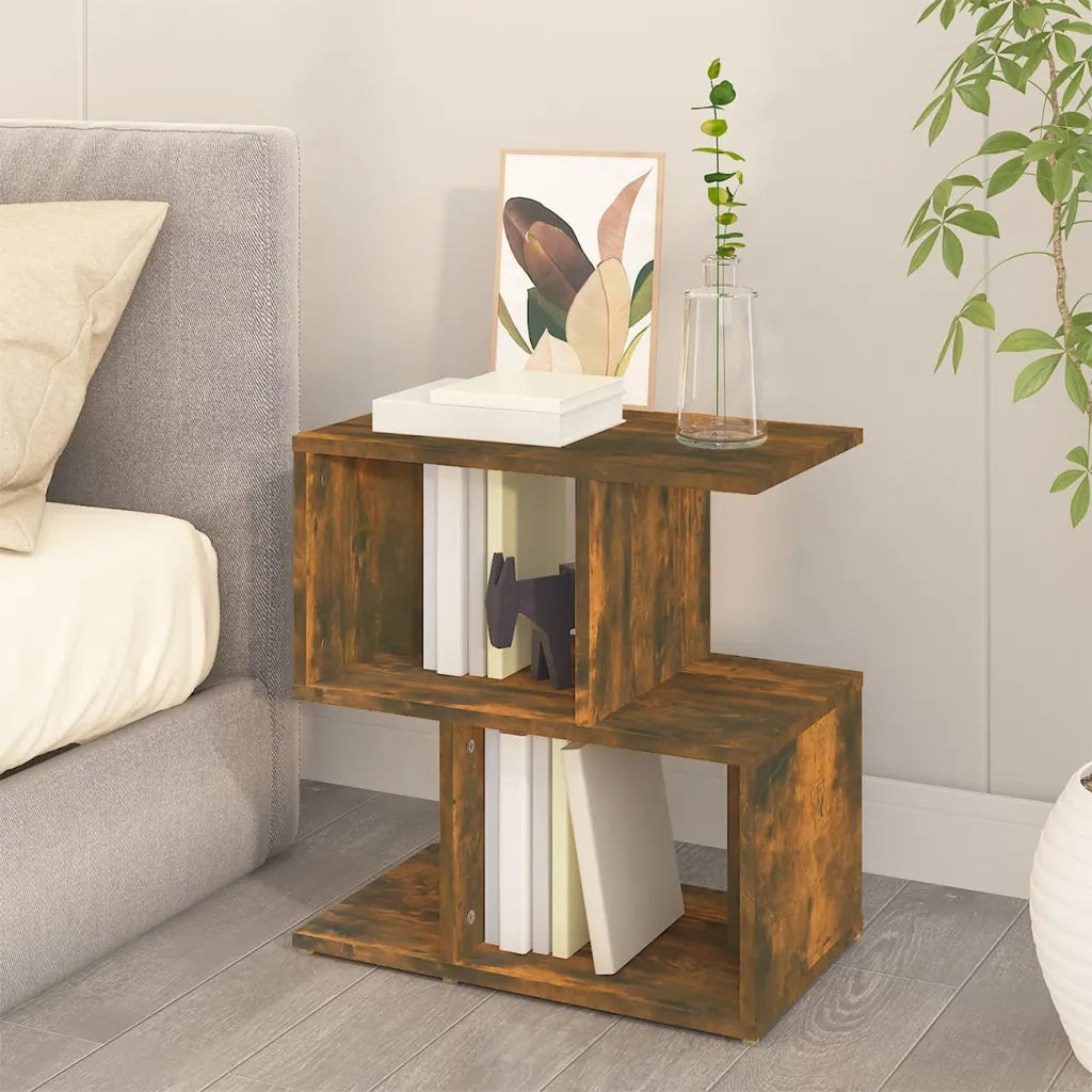 Comodino Rovere Fumo 50x30x51,5 cm in Legno Multistrato 815828