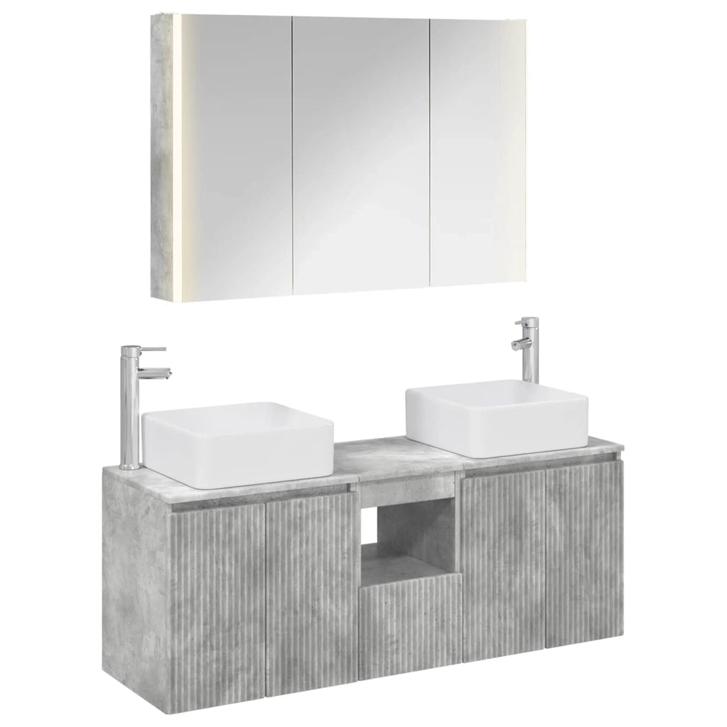 Set di Armadi da Bagno 4 pcs Grigio Cemento 3406386