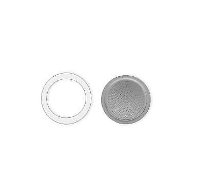 Bialetti 0800039 Kit Ricambi Guarnizione Silicone e Piastrina per Moka Express Moka Induction Orzo Express Brikka 3 4 tazze
