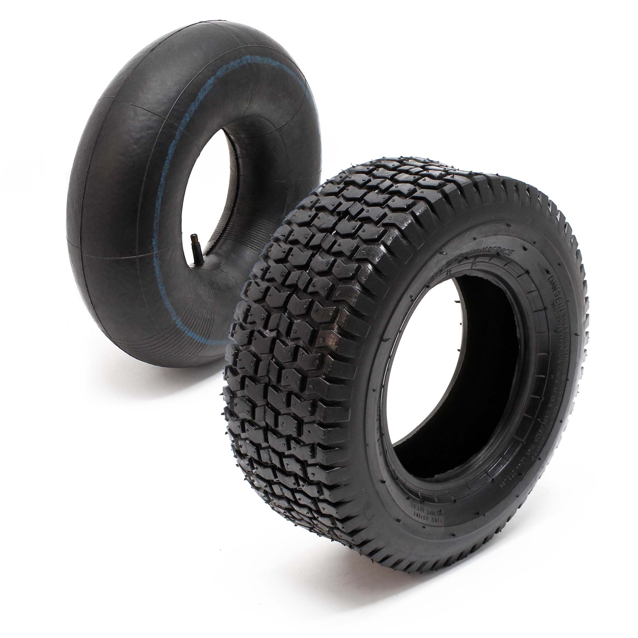 2x copertoni 2x camere d’aria per trattorini tosaerba 15x6.00-6 4PR Valvola diritta