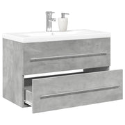 Set Mobili da Bagno 2 pz Grigio Cemento in Legno Multistrato 3324921