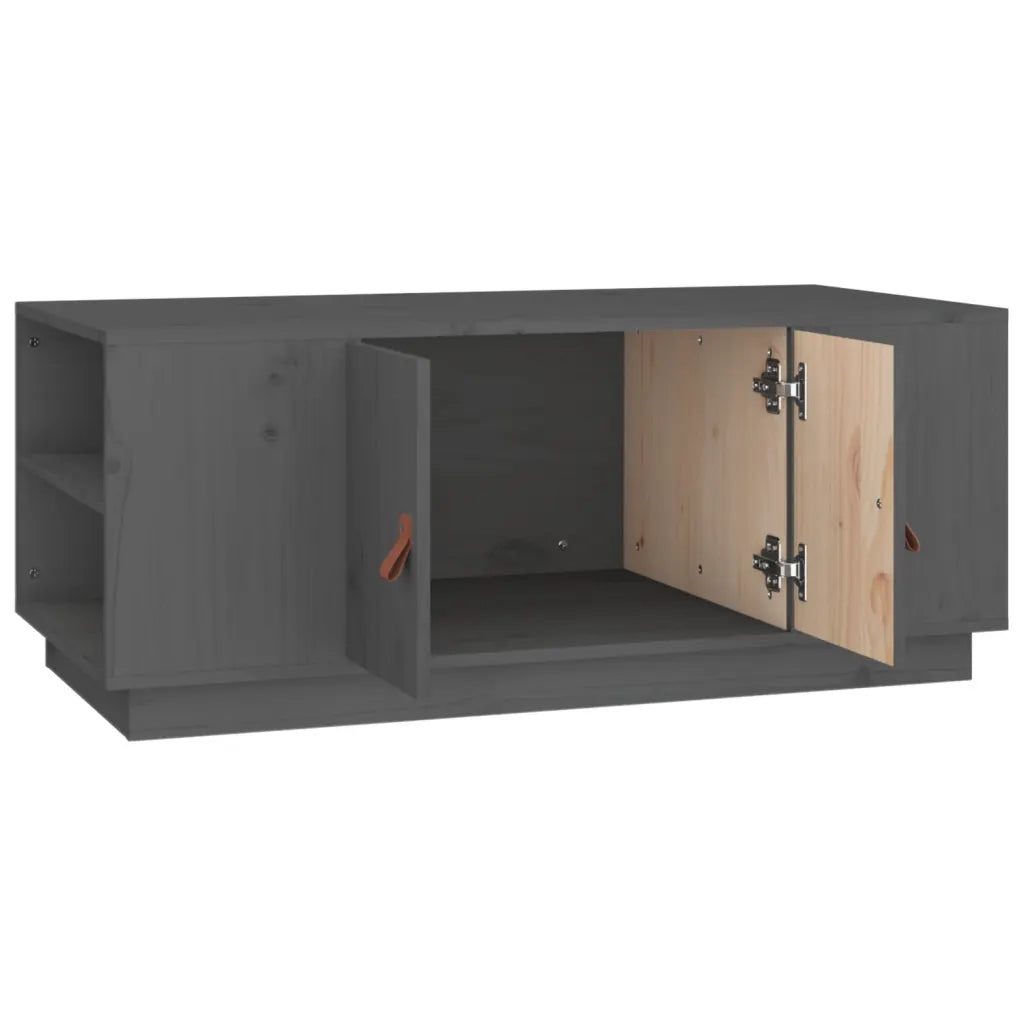 Tavolino da Salotto Grigio 100x50x41 cm Legno Massello di Pino cod mxl 26079