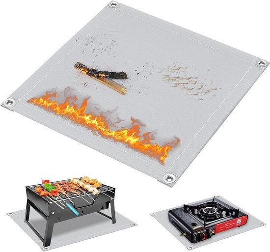 Pannelli di Griglia per Griglia all'aperto 47cm x 47cm Pannelli di Griglia di Fuoco Resistente al Calore Pannelli di Protezione per BBQ Impermeabili per Giardini Terrazze e Pergole.