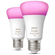 Philips Hue 929002468802 White and Color Ambiance Lampadina Smart LED E27 9W 1100lm 2000-6500K Bluetooth ZigBee Dimmerabile confezione da 2