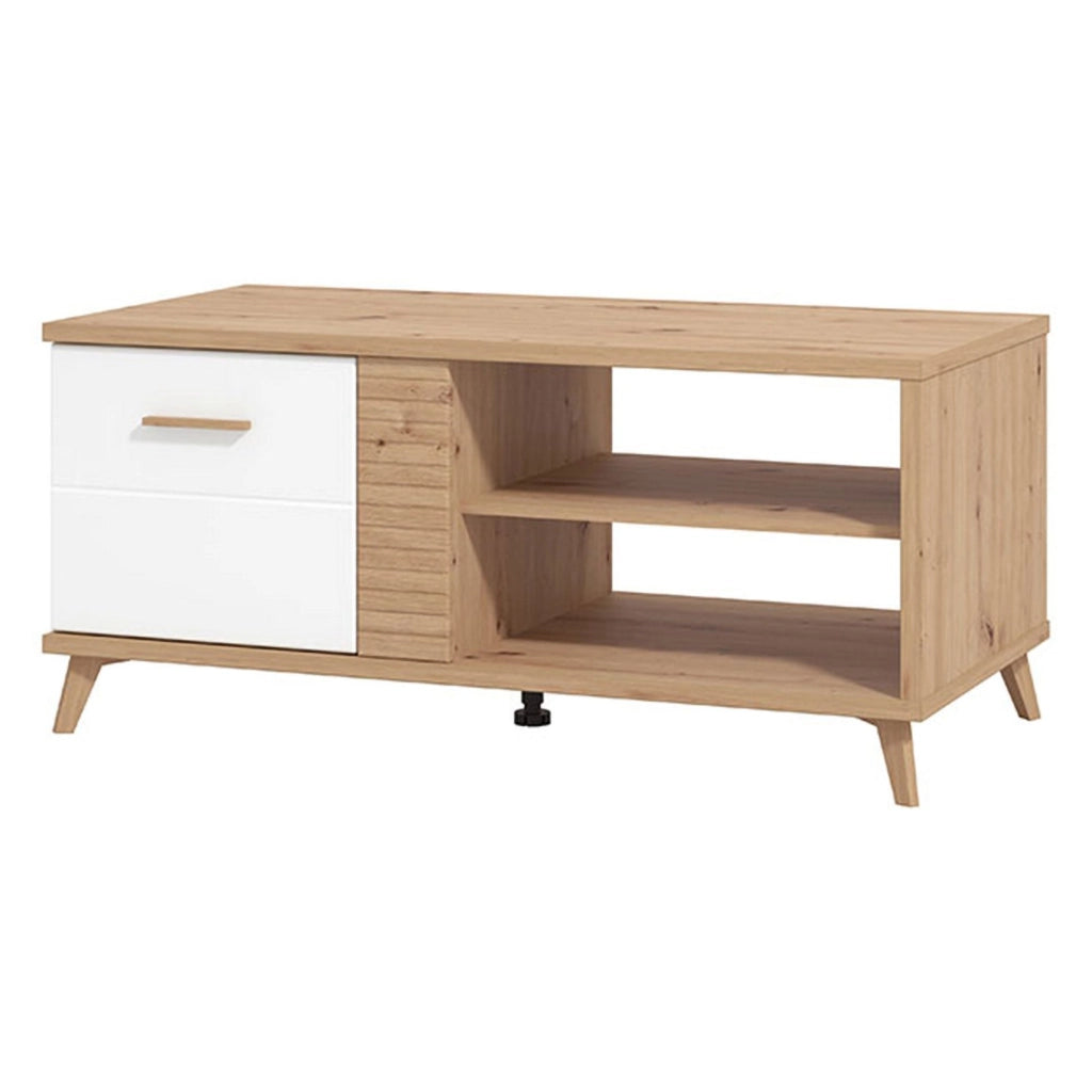 Frati, Tavolino da Salotto con Piedini, 120x60x54h cm Marrone Rovere Nodi