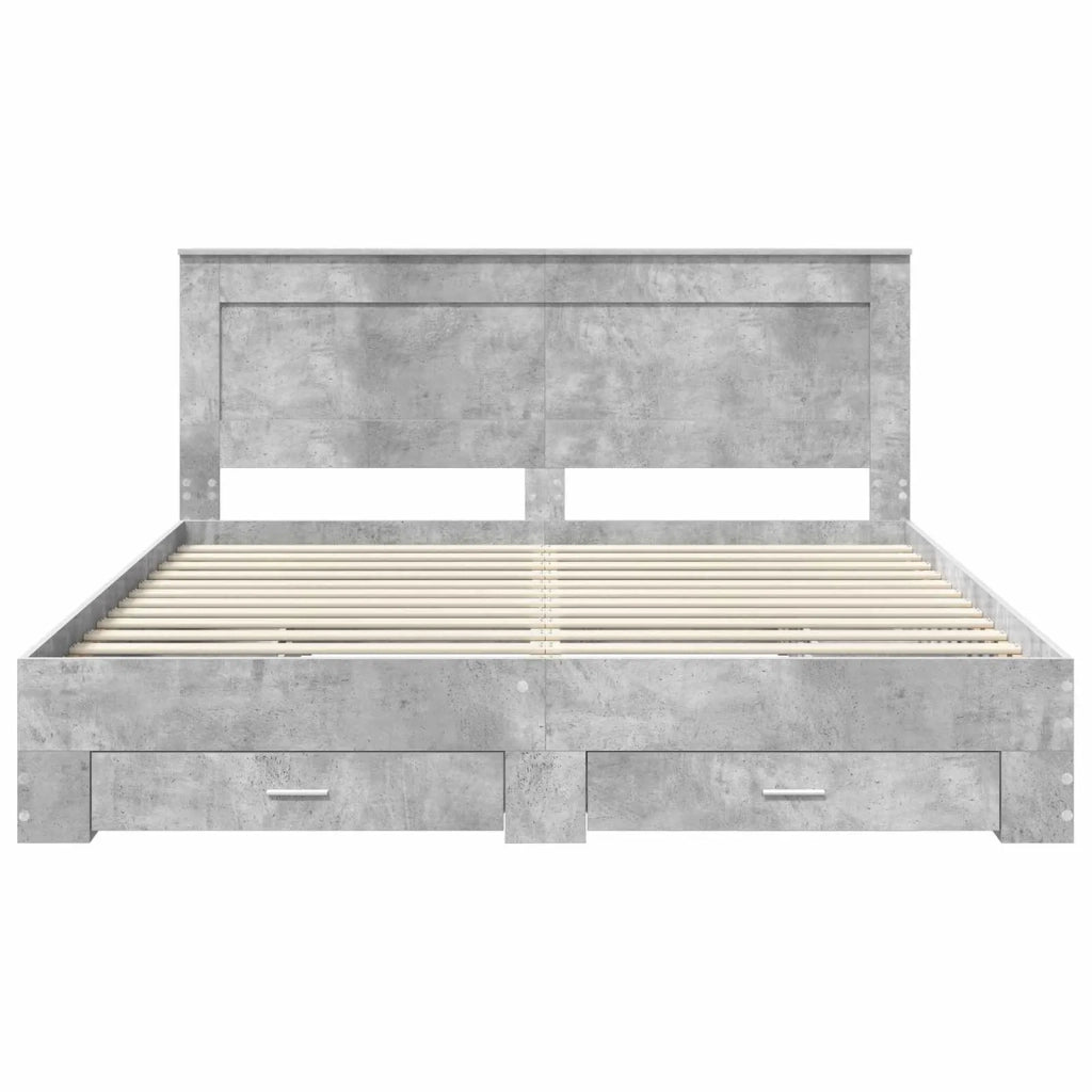 Struttura del letto con testiera Grigio cemento 180 x 200 cm 3410292
