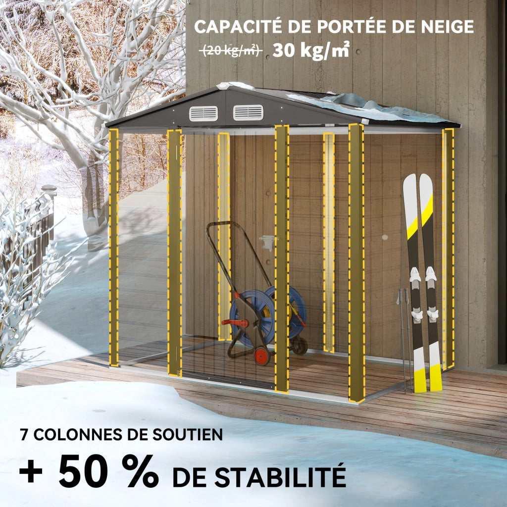 Casetta da Giardino ¨C zephmum ¨C Grigio Acciaio 190x131x188 cm