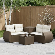 Set di divani 6 pz Marrone e Bianco Crema 3447508