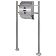 Cassetta postale in acciaio inox dal design contemporaneo con scomparto per giornali su gambe 120 cm 1002003