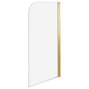 Schermo Doccia Vasca Vetro Temperato Oro con Alluminio 140 x 70 cm Regolabile Minimalista