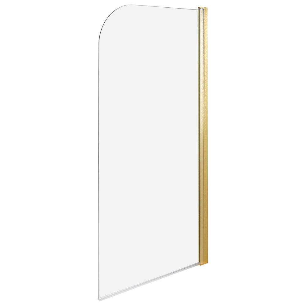Schermo Doccia Vasca Vetro Temperato Oro con Alluminio 140 x 70 cm Regolabile Minimalista