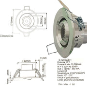 Trade Shop - Faretto Luce Calda A Led Mini 1 W Spot Orientabile Alette Segnapasso Con Driver -