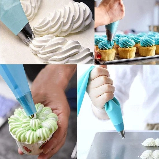 Set di Bakking per Decorazione di Torta e Piping con 33 pezzi, Accessori da Cucina con Sacca Spray