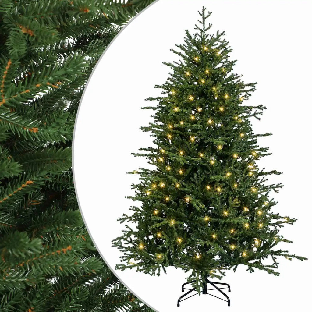 Albero di Natale Artificiale con Rami Pieghevoli 150 cm 150 LED 3465498