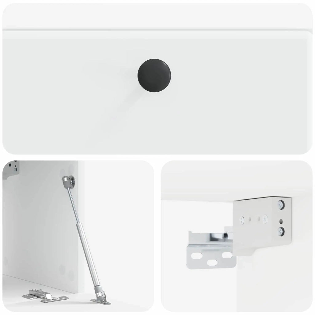 Mobile Porta TV da Muro-Credenza per TV sospesa 59,5 x 31 x 30 cm Bianco