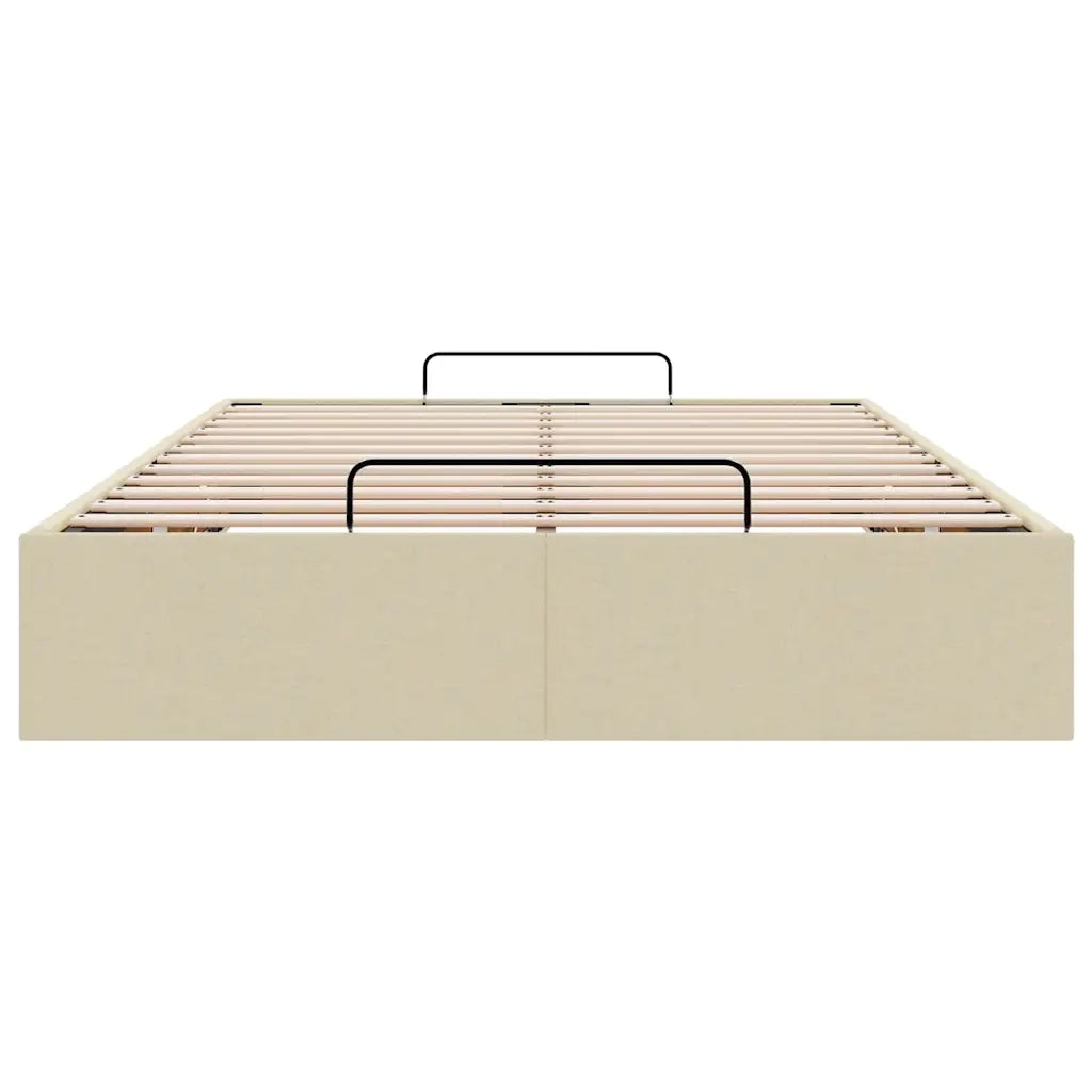 Struttura Letto Pouf senza Materasso Crema 120x190cm in Tessuto