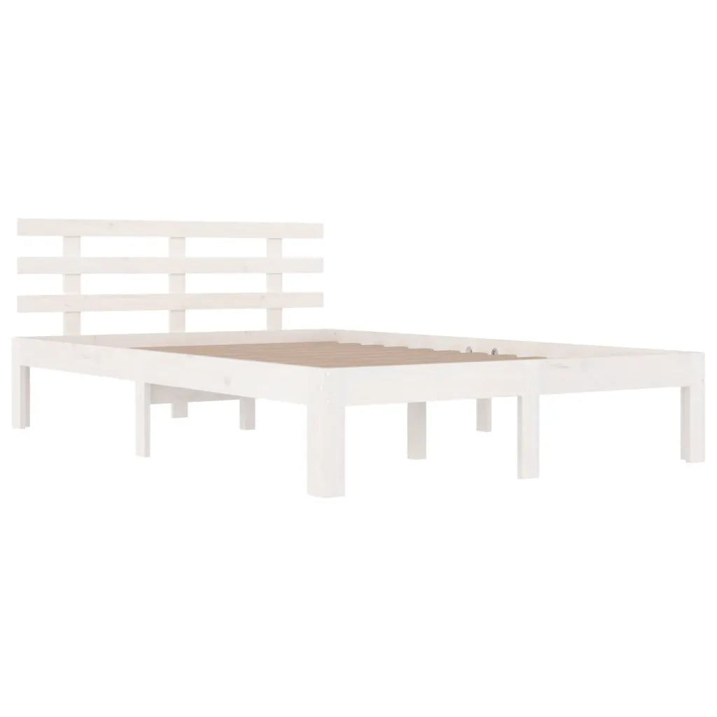 Giroletto-Struttura Letto Bianco in Legno Massello 140x200 cm 907498