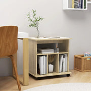 Mobiletto con Ruote Rovere Sonoma 60x45x60 cm Legno Multistrato 808479