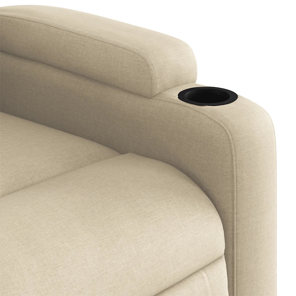 Poltrona Massaggiante | Sedia Relax Reclinabile Crema in Tessuto