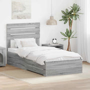 Struttura del letto-Giroletto Grigio Sonoma e Argento 75 x 190 cm 915522