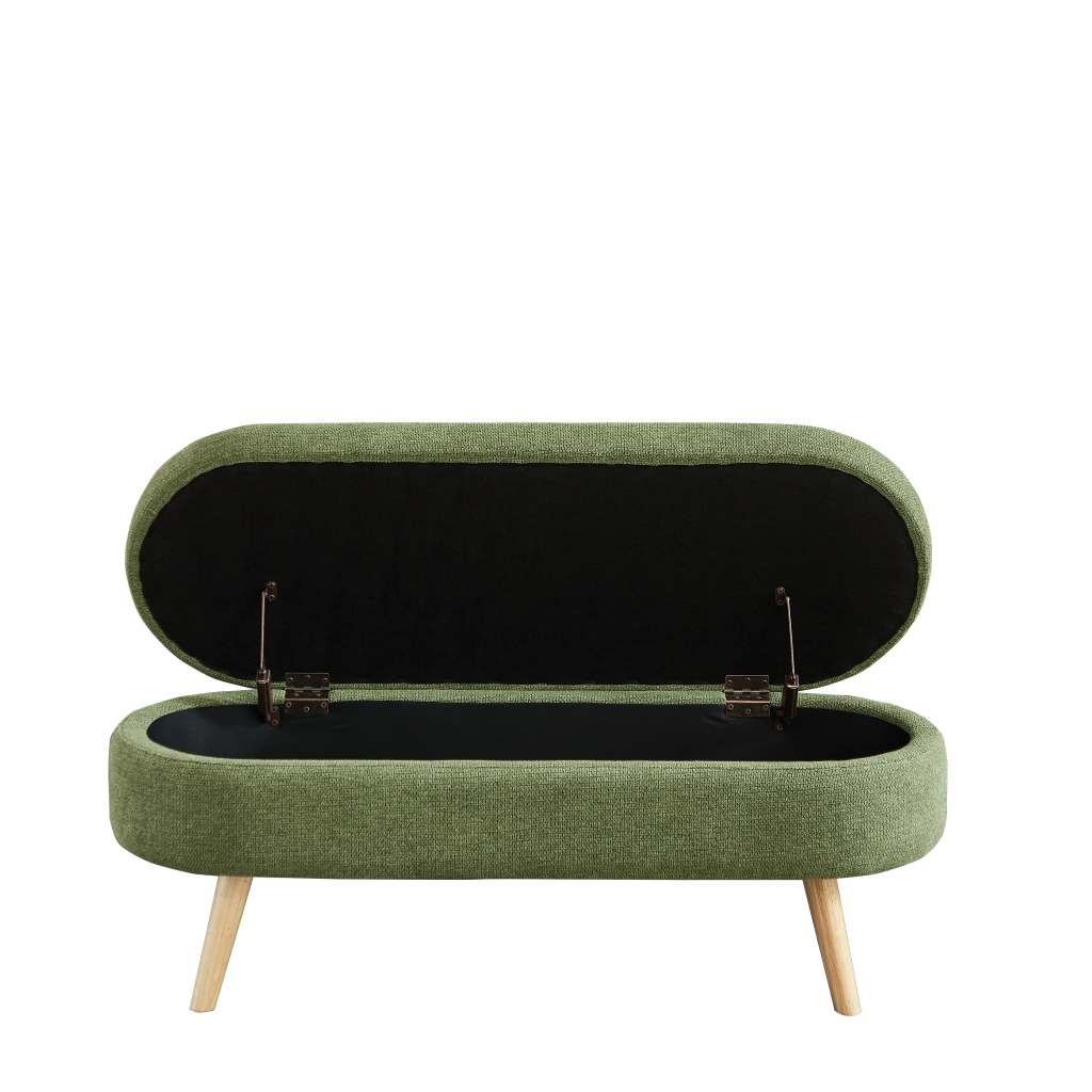 Panca con Vano Portaoggetti Chenille ¨C MINIMAL ¨C Ingresso Corridoio 110 cm