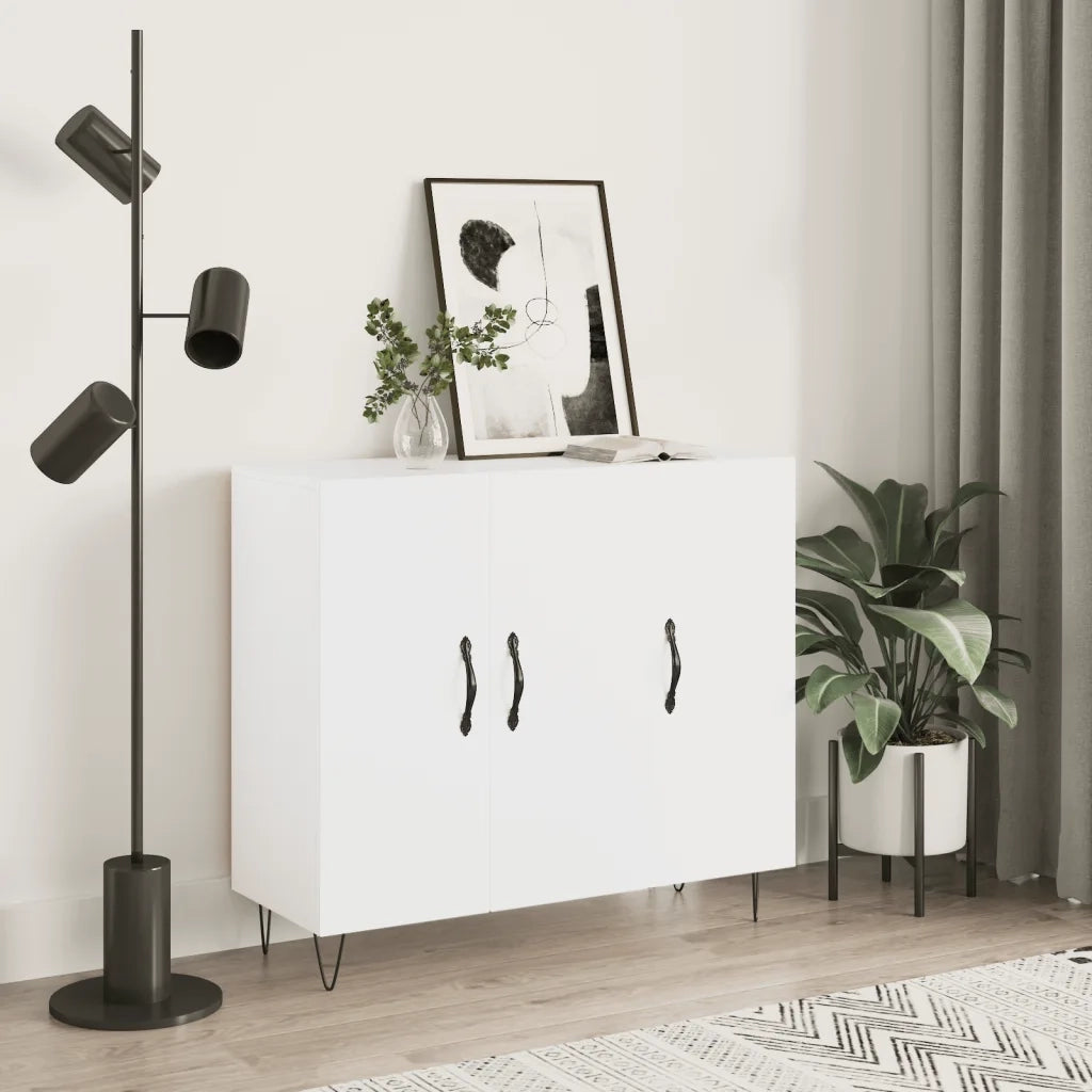 Credenza | Madia | Buffet da pranzo | Armadio da pranzo Bianca 90x34x80 cm in Legno Multistrato