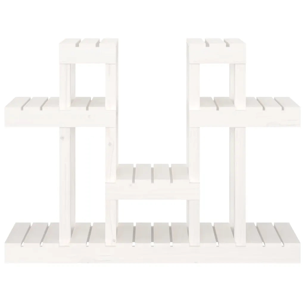 Supporto per Piante Bianco 104,5x25x77,5 cm in Massello di Pino
