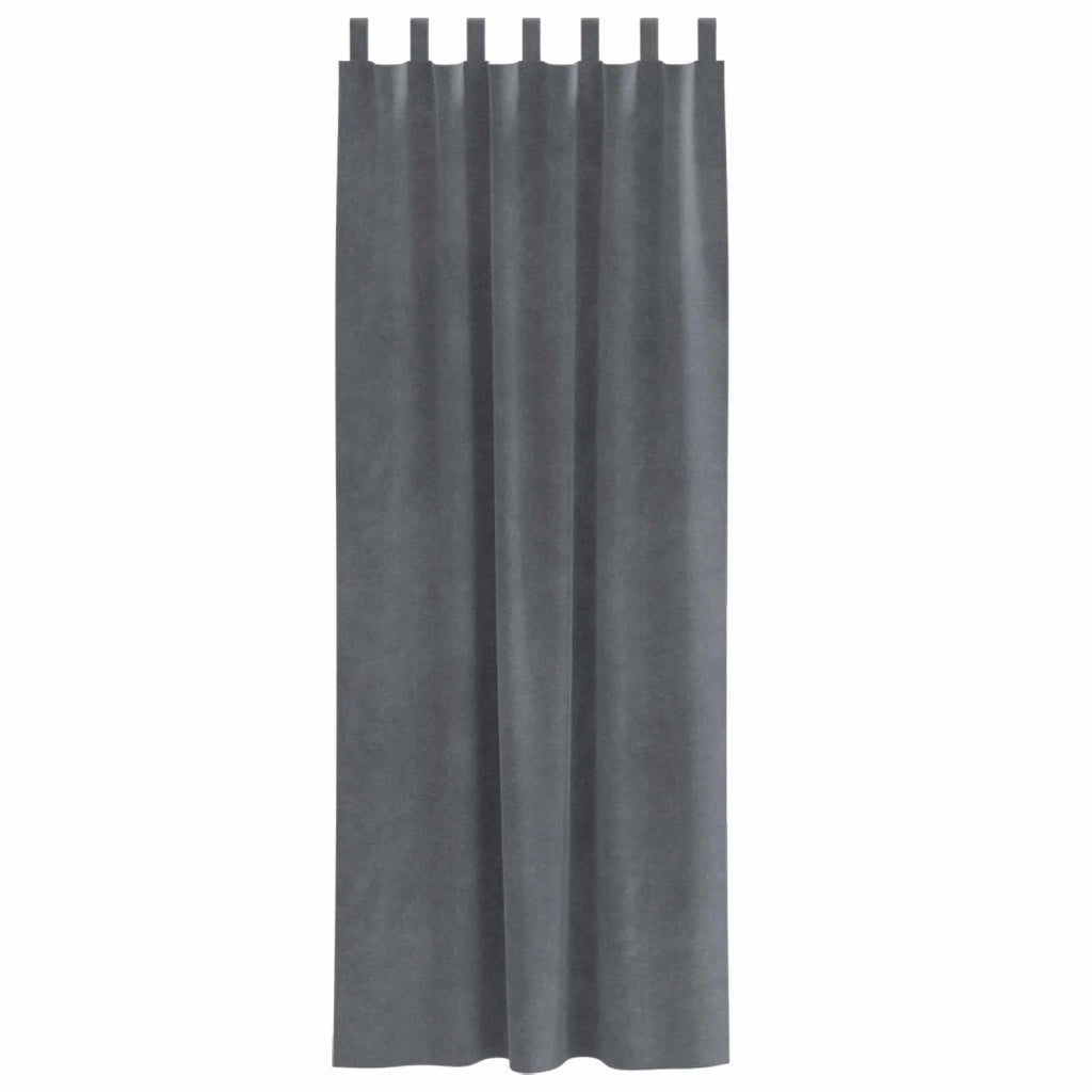Tende Oscuranti | Tende Blackout 2 pz Grigio chiaro 140 x 225 cm Velluto