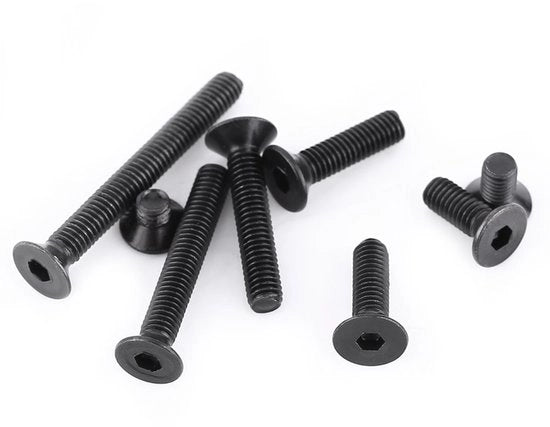 Set di viti a testa piatta 0.5 x 10 mm, 200 pezzi, per uso domestico e ufficio.