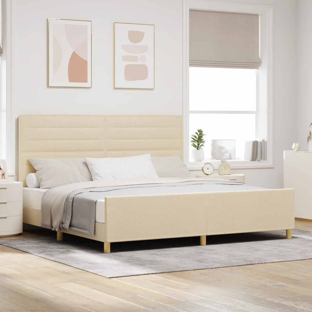 Letto in tessuto panna  200x200 cm
