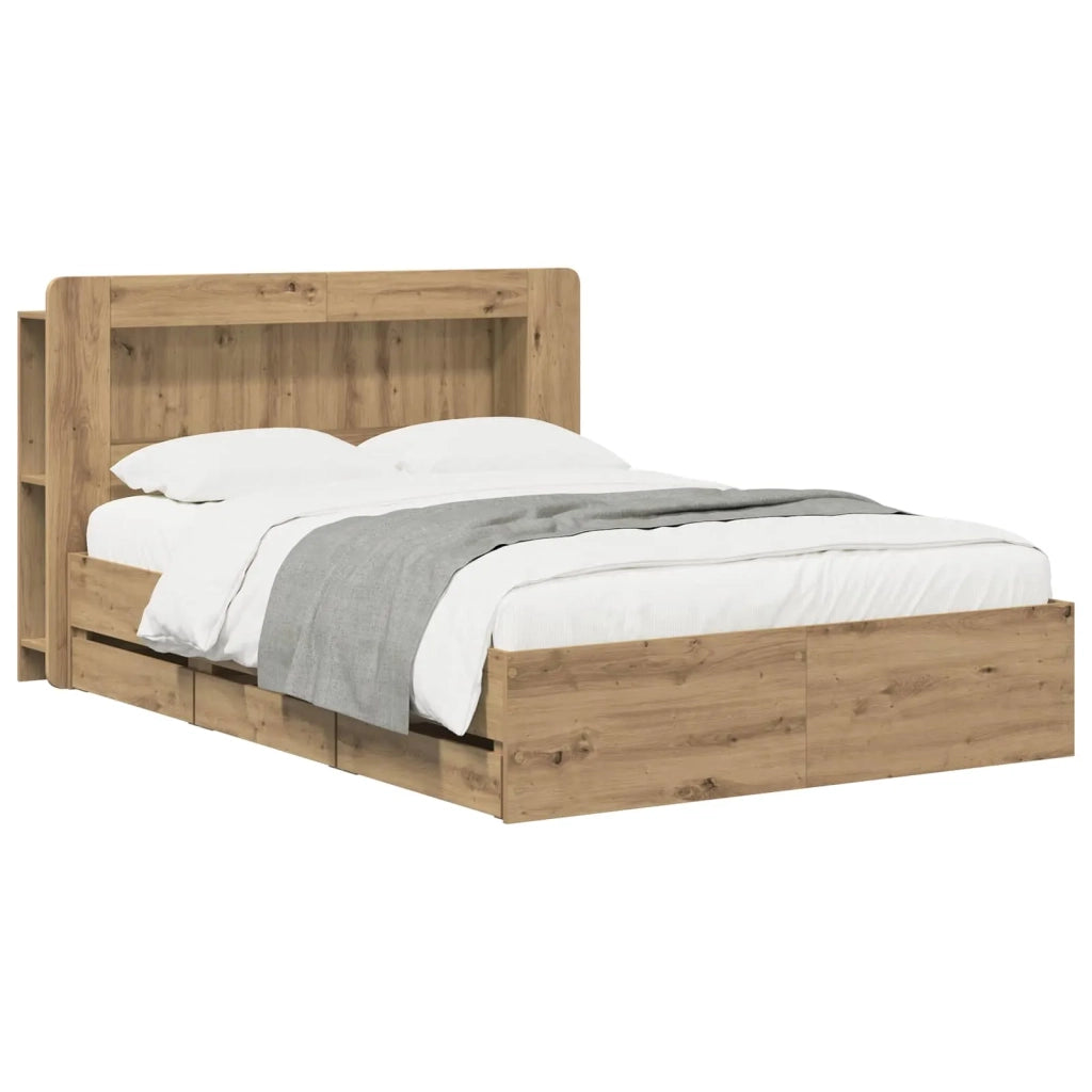Struttura del letto con stoccaggio e testata Rovere Artigianale 3445801