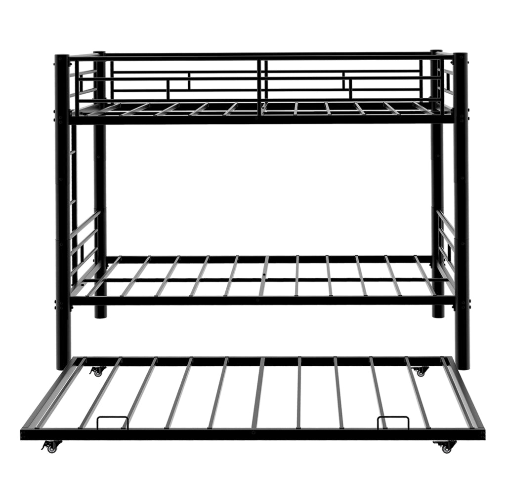 Letto a castello convertibile; in ferro nero