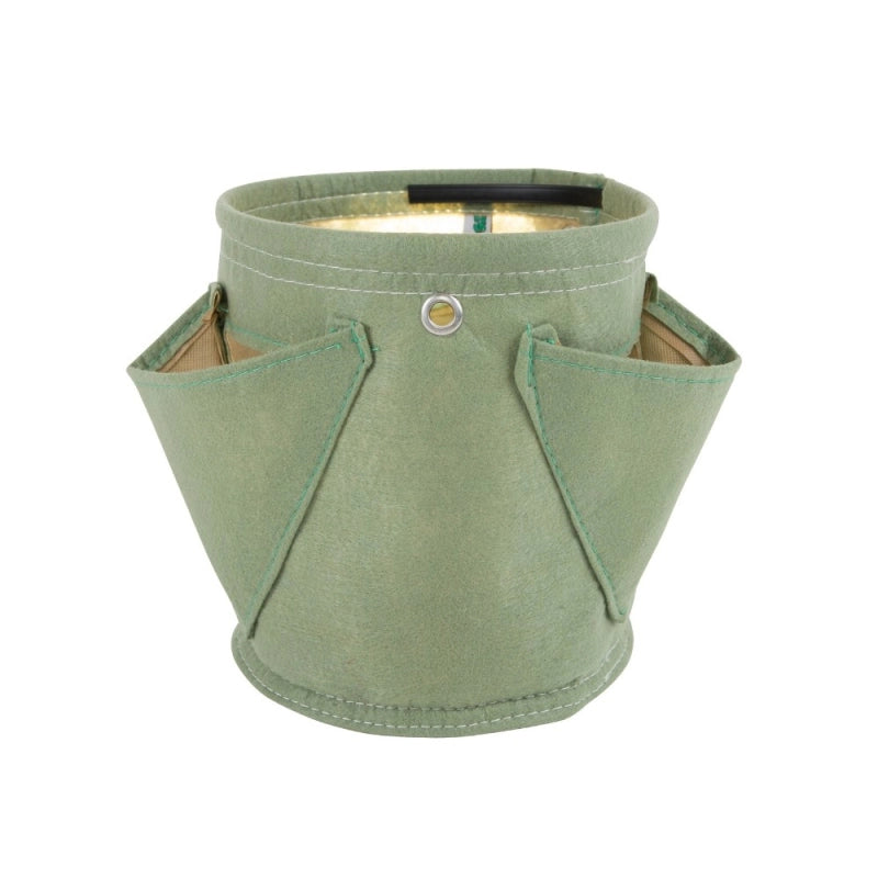 Vaso in tessuto per Erbe Aromatiche BloemBagz da 6 litri, con 3 tasche, colore verde muschio