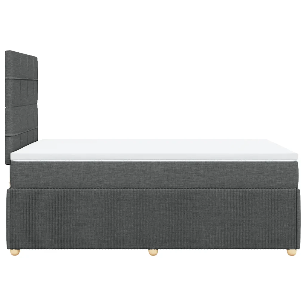 Giroletto a Molle con Materasso Grigio Scuro 120x190cm Tessuto