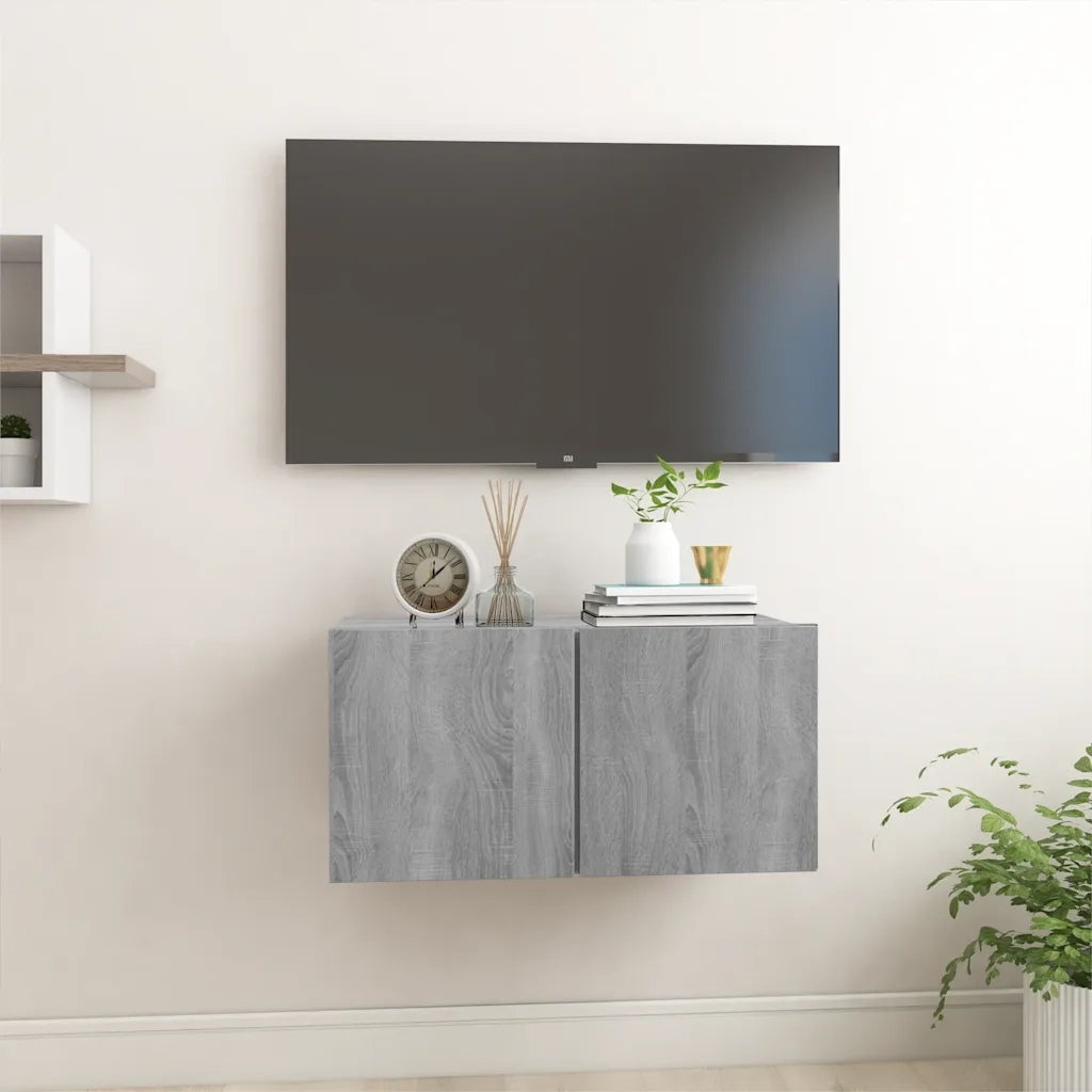 Mobile TV | Armadietto TV | Mobile Porta TV Pensile Grigio Sonoma 60x30x30cm in Legno Multistrato