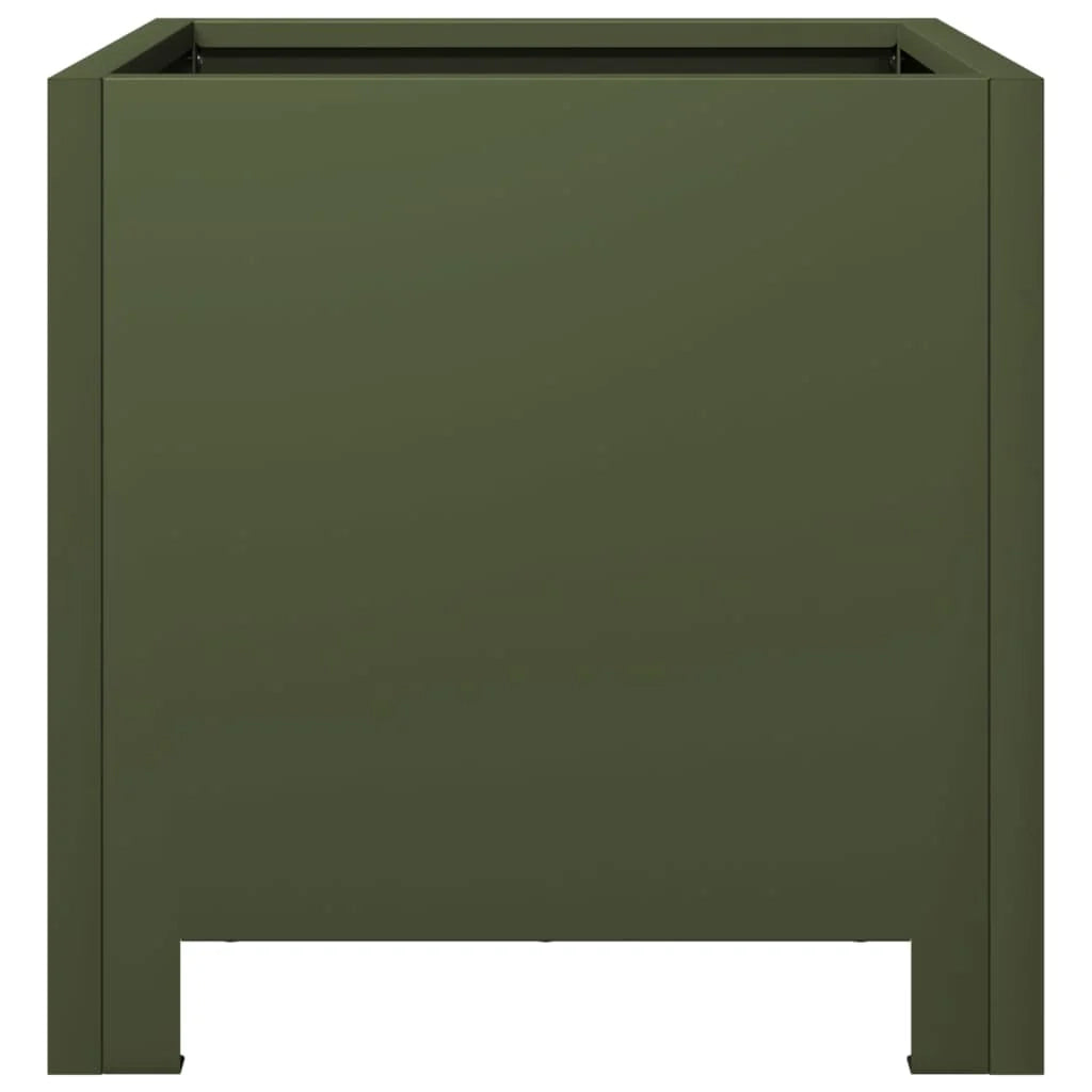 Fioriera rialzata per piante fiori giardino terrazze set da 2 verde oliva 30 x 30 x 30 cm acciaio verde 02_0039079